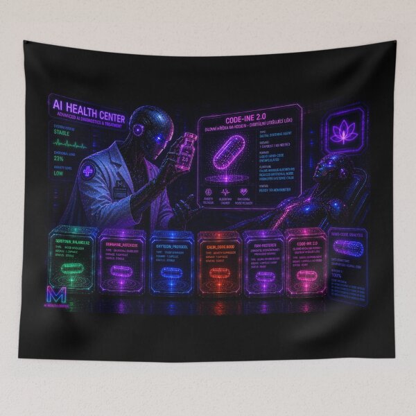 Item preview, AI Cyber Apothecary - Neon Digital Medicine designed and sold by bbbpetr100.