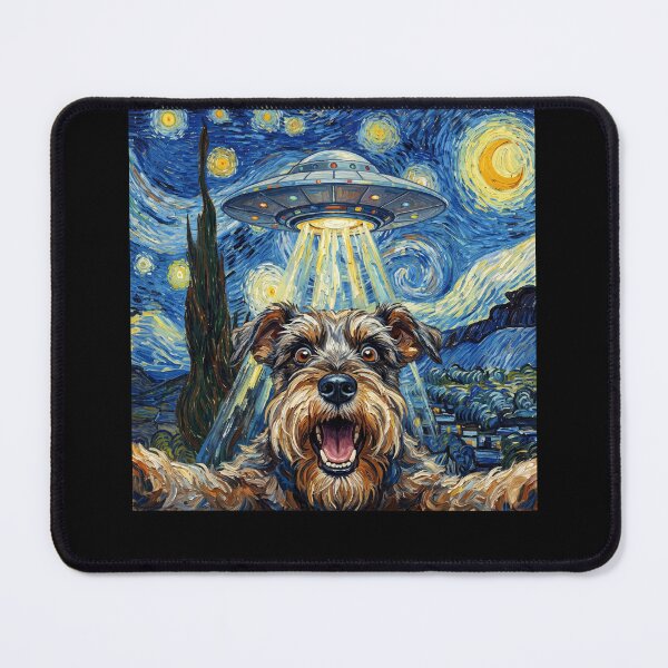 Item preview, Miniature Schnauzer Starry Night UFO Van Gogh Art Dog Selfie Lover designed and sold by Kimberley King Art King Art.