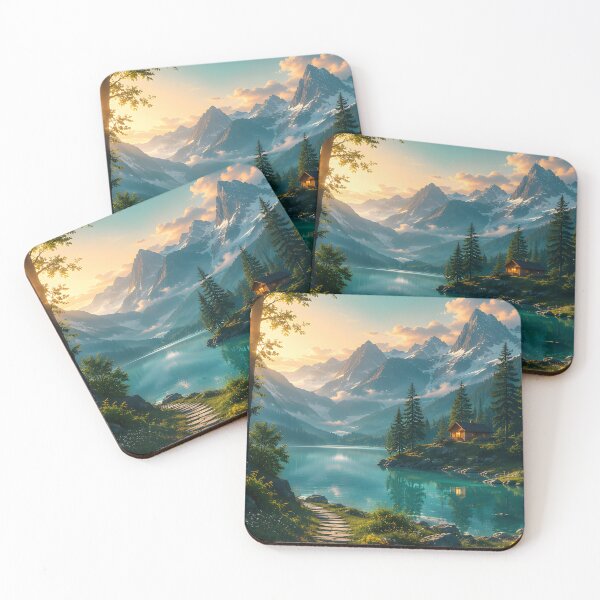 Item preview, Cinematic AI Forest River Landscape Painting designed and sold by CoreThread..
