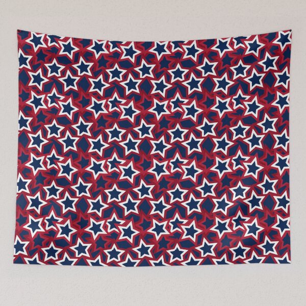 Item preview, Bold Overlapping Red And Blue Pop Art Star Pattern designed and sold by igraphixart.
