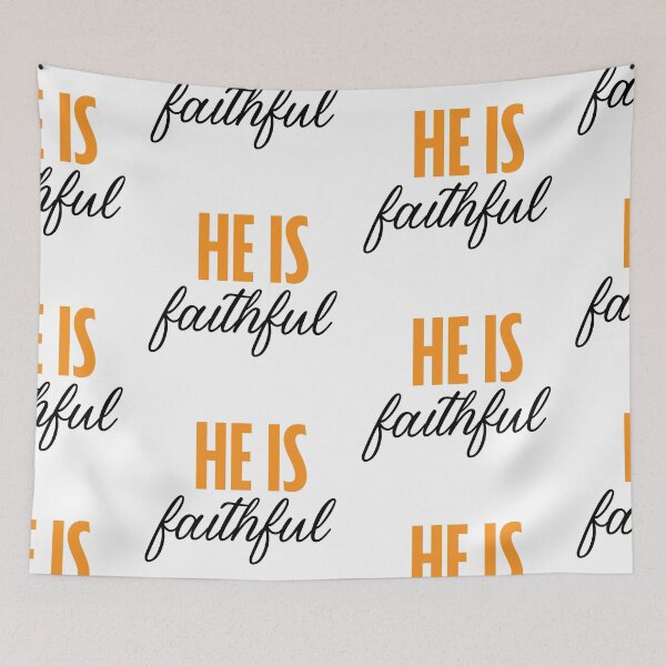 Item preview, He Is Faithful – Christian Faith Typography T-Shirt Design designed and sold by CrossCrafted.