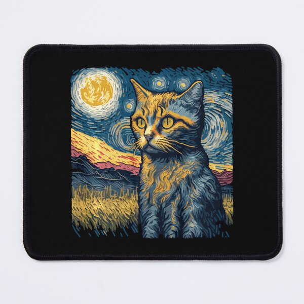 Item preview, Cat Painting Lover Kitty Kitten Van Gogh Art Starry Night designed and sold by Littermin.