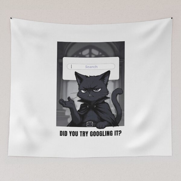 Item preview, Funny Sarcastic IT Support Cat Did You Try Searching Tech Help Quote designed and sold by AmberSkyPhoto.