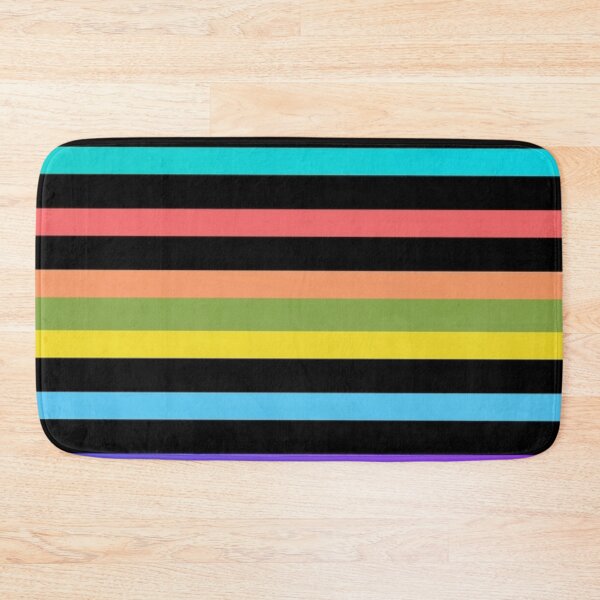 Item preview, Vibrant Colorful Horizontal Stripes on Black | Bold Abstract Geometric Pattern Art designed and sold by Nexus Space.