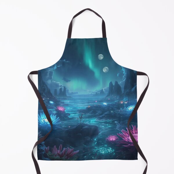 Item preview, Neon Tideflower Ocean Alien Fantasy Landscape designed and sold by Luminous Wilds.