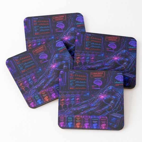 Item preview, AI Intensive Care - Cyber Meltdown Neon Art designed and sold by bbbpetr100.