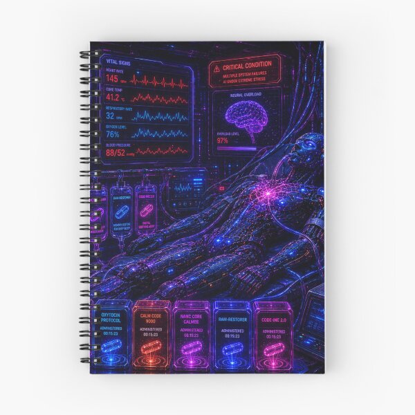 Item preview, AI Intensive Care - Cyber Meltdown Neon Art designed and sold by bbbpetr100.