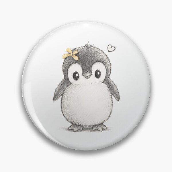 Item preview, Cute Pencil Sketch Baby Penguin Art designed and sold by ogduckboy.