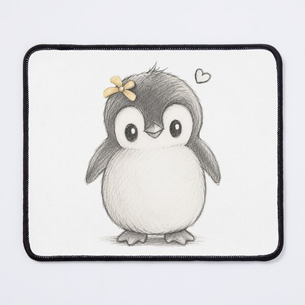 Item preview, Cute Pencil Sketch Baby Penguin Art designed and sold by ogduckboy.