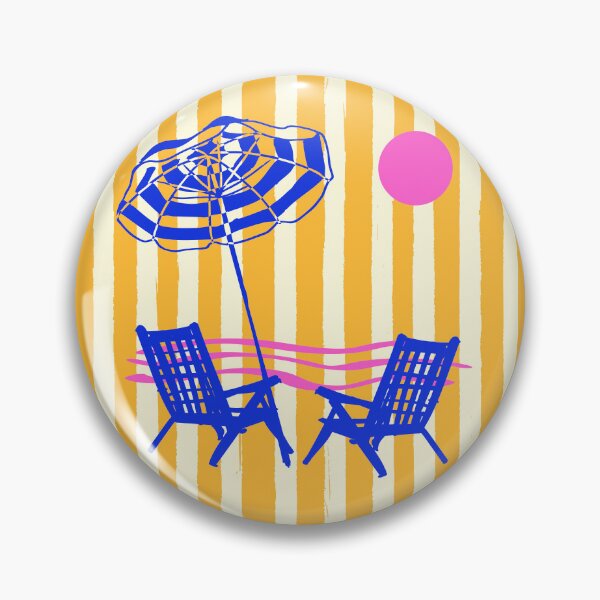 Item preview, Yellow Stripes Beach Sunset Umbrella & Chair designed and sold by MaiZephyr.