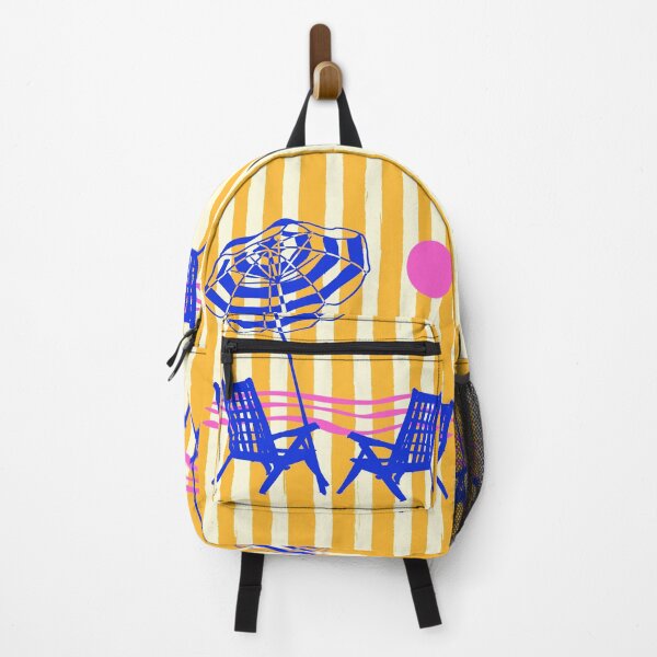 Item preview, Yellow Stripes Beach Sunset Umbrella & Chair designed and sold by MaiZephyr.