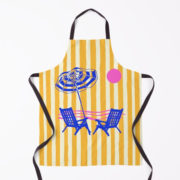 Item preview, Yellow Stripes Beach Sunset Umbrella & Chair designed and sold by MaiZephyr.