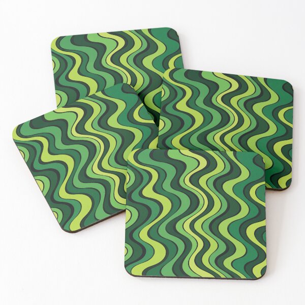 Item preview, Monochrome Green Gradient Wave Pattern-Abstract Nature Design designed and sold by DjFreeq.