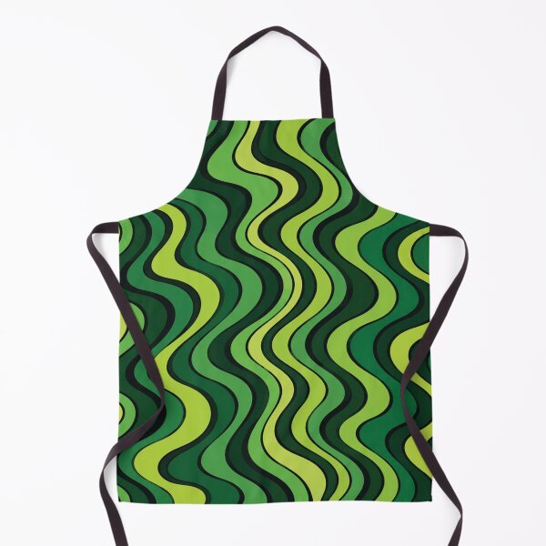 Item preview, Monochrome Green Gradient Wave Pattern-Abstract Nature Design designed and sold by DjFreeq.