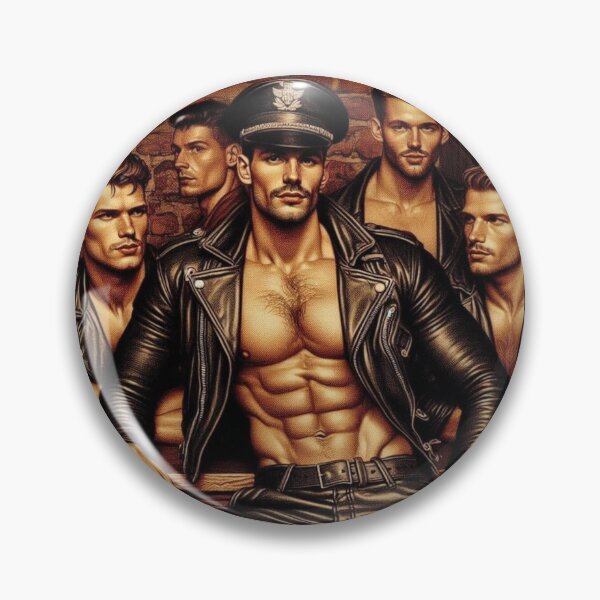 Item preview, Vintage Gay Leather Bar Daddy Waiting For You Tom of Finland Tribute Gay Pride Graphic Design designed and sold by ItsAKinkThing.