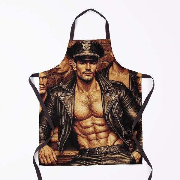 Item preview, Vintage Gay Leather Bar Daddy Waiting For You Tom of Finland Tribute Gay Pride Graphic Design designed and sold by ItsAKinkThing.