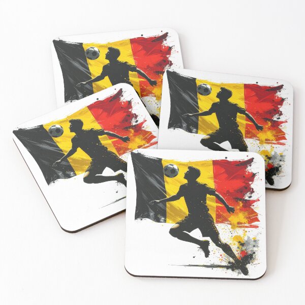 Item preview, Belgium Soccer Player Art — Belgian Football Flag Action Fan Print designed and sold by icemanphotos.