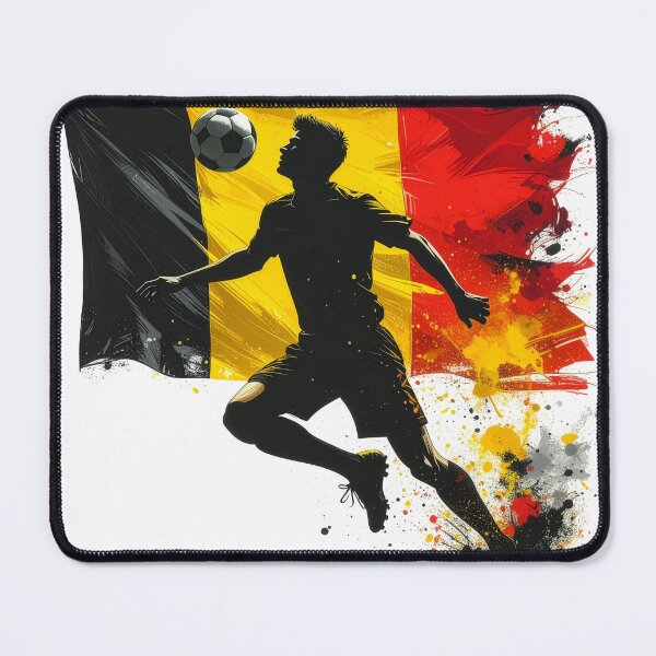 Item preview, Belgium Soccer Player Art — Belgian Football Flag Action Fan Print designed and sold by icemanphotos.