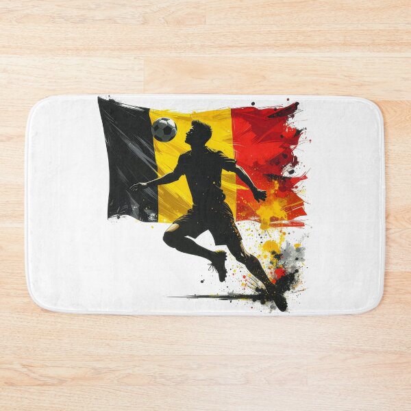 Item preview, Belgium Soccer Player Art — Belgian Football Flag Action Fan Print designed and sold by icemanphotos.