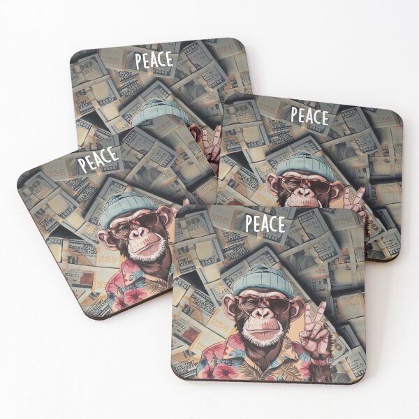 Item preview, cool monkey peace love vibes designed and sold by sohaibtadjouri.