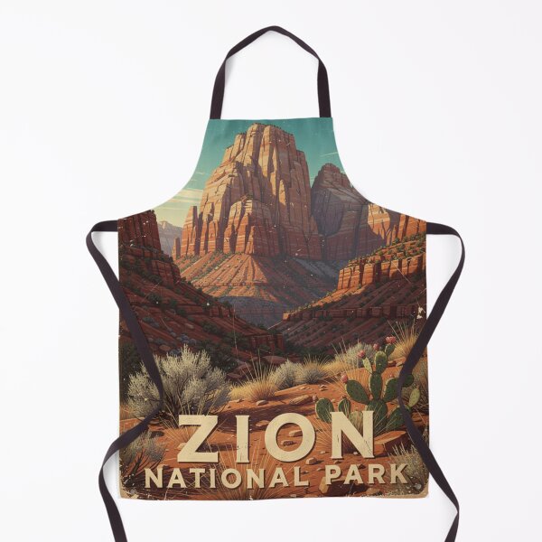 Item preview, Zion National Park Vintage Travel Art designed and sold by The Souvenir Dept..