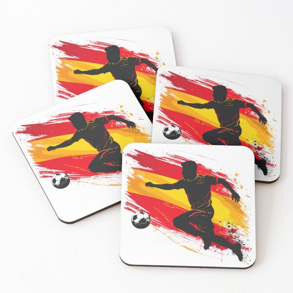 Item preview, Spain Soccer Player Art — España Football Flag Action Fan Print designed and sold by icemanphotos.