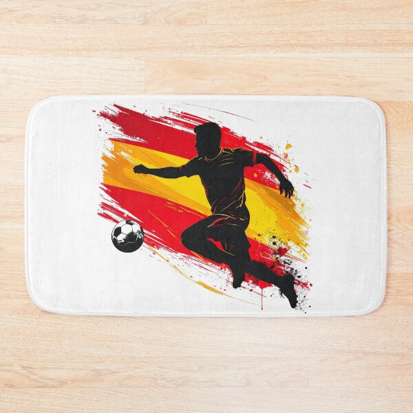 Item preview, Spain Soccer Player Art — España Football Flag Action Fan Print designed and sold by icemanphotos.