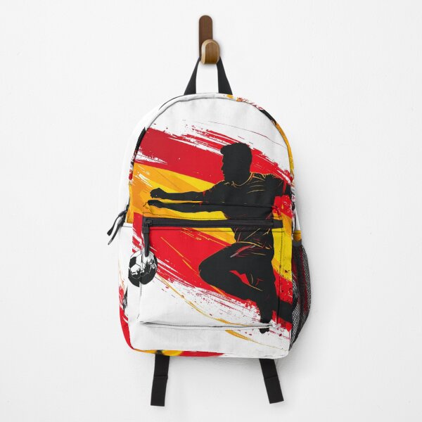 Item preview, Spain Soccer Player Art — España Football Flag Action Fan Print designed and sold by icemanphotos.