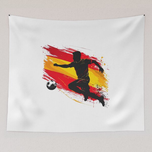 Item preview, Spain Soccer Player Art — España Football Flag Action Fan Print designed and sold by icemanphotos.