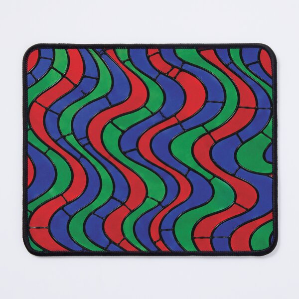 Item preview, Stained Glass Mosaic Vertical Wave Pattern-Emerald Sapphire Ruby designed and sold by DjFreeq.