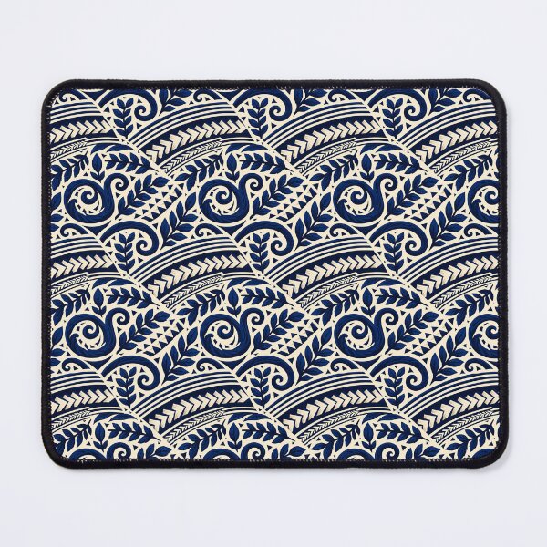 Item preview, Flowing Navy Blue Polynesian Spiral And Leaf Pattern designed and sold by igraphixart.