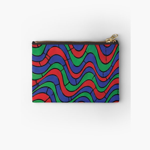 Item preview, Jewel Tone Stained Glass Wavy Pattern-Emerald Sapphire Ruby Mosaic Design designed and sold by DjFreeq.