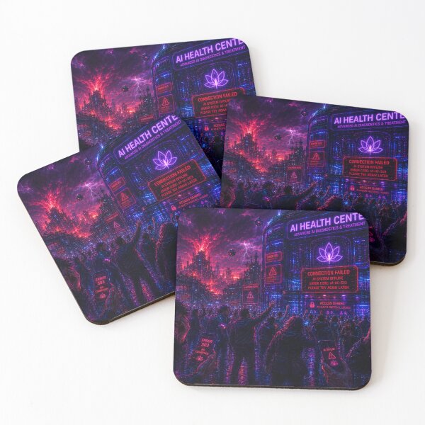 Item preview, AI Global Network Failure - Cyberpunk Chaos designed and sold by bbbpetr100.