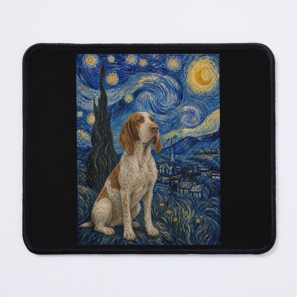 Item preview, Bracco Italiano Dog Van Gogh Starry Night designed and sold by Littermin.