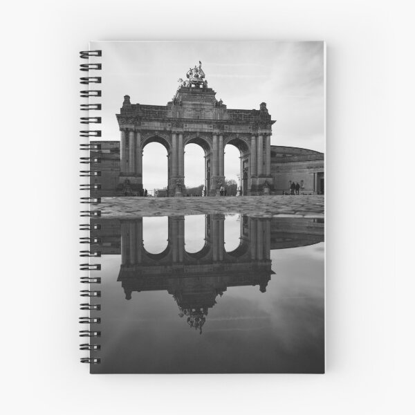 Item preview, Triumphal Arch Brussels - Reflection in the puddle, black and white designed and sold by jacquesview.