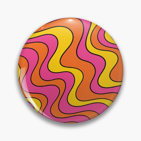 Item preview, 70s Retro Swirl Wave Pattern Hot Pink Orange Yellow Design designed and sold by DjFreeq.