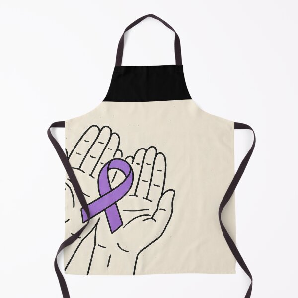 Item preview, Pams Doodle Holding Purple Ribbon – Alzheimer’s Awareness Illustration designed and sold by EmeraldeaArt.