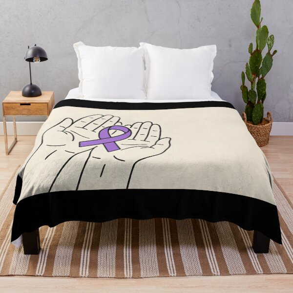 Item preview, Pams Doodle Holding Purple Ribbon – Alzheimer’s Awareness Illustration designed and sold by EmeraldeaArt.