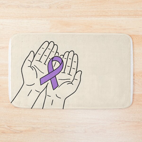 Item preview, Pams Doodle Holding Purple Ribbon – Alzheimer’s Awareness Illustration designed and sold by EmeraldeaArt.