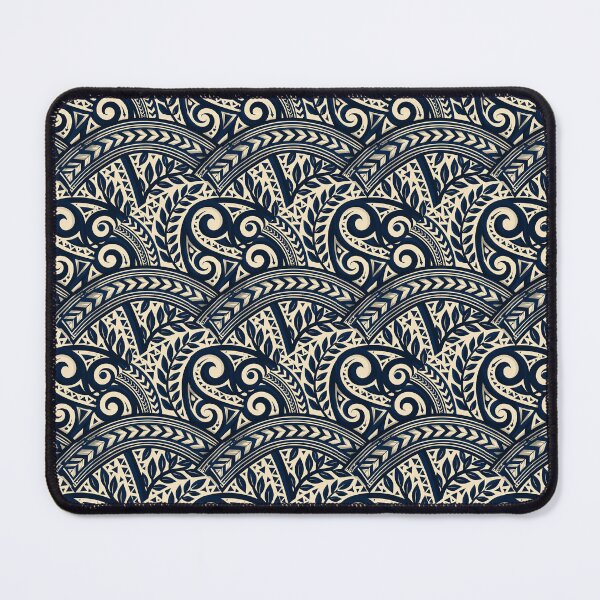 Item preview, Navy Blue Polynesian Wave And Geometric Pattern designed and sold by igraphixart.
