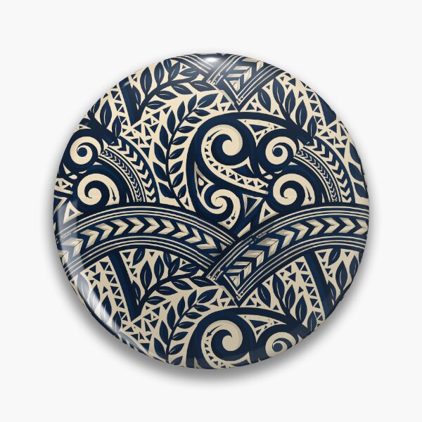 Item preview, Navy Blue Polynesian Wave And Geometric Pattern designed and sold by igraphixart.