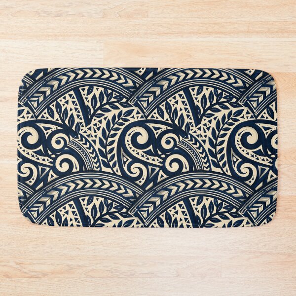 Item preview, Navy Blue Polynesian Wave And Geometric Pattern designed and sold by igraphixart.