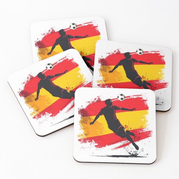 Item preview, Spain Soccer Player Art — España Football Flag Action Fan Print designed and sold by icemanphotos.