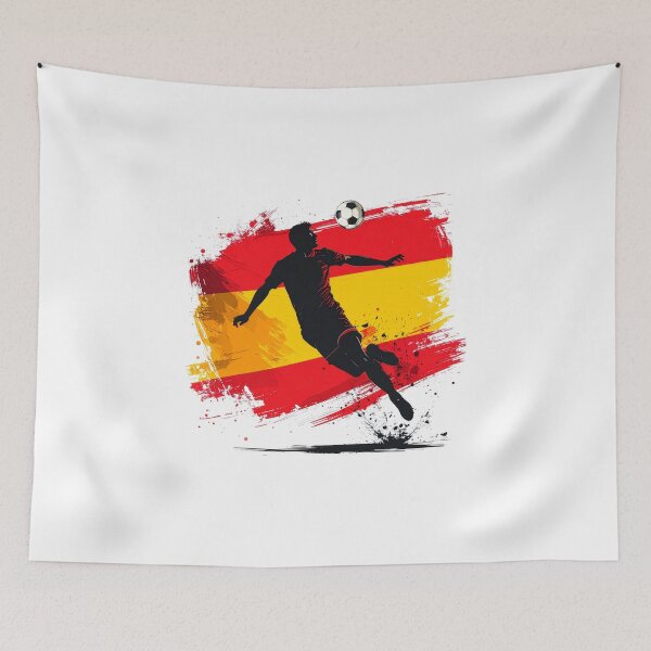 Item preview, Spain Soccer Player Art — España Football Flag Action Fan Print designed and sold by icemanphotos.