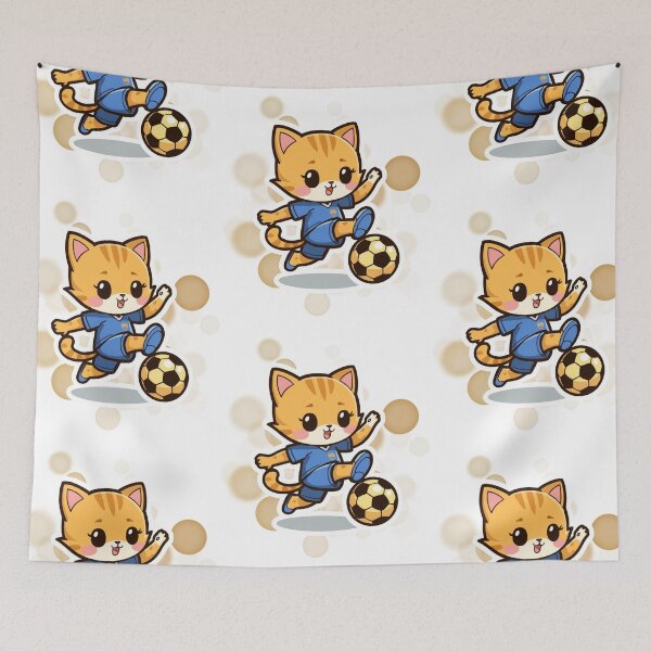 Item preview, Cute Soccer Cat Funny Football Sticker designed and sold by iamKRUK.