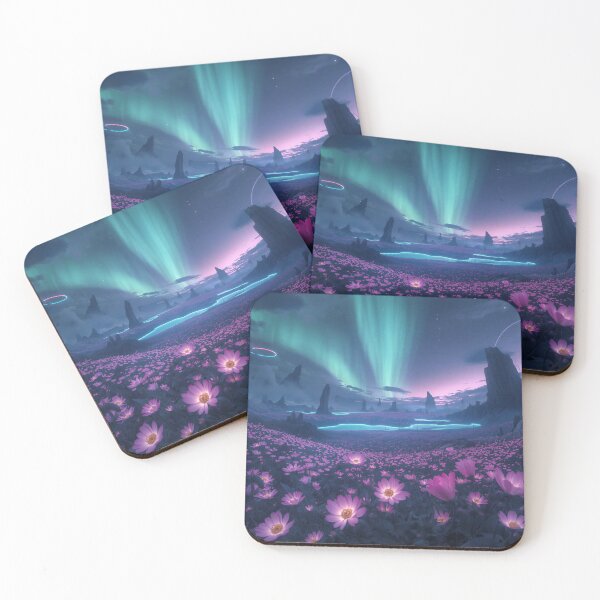 Item preview, Eternal Aurora Flower Alien Fantasy Basin Landscape designed and sold by Luminous Wilds.