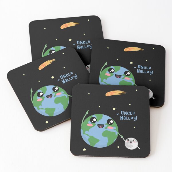 Item preview, Kawaii Earth Moon Halley Comet Space Astronomy designed and sold by marke770.