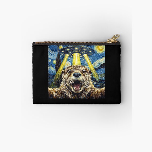 Item preview, Otter Starry Night UFO Van Gogh Art Animal Selfie Lover designed and sold by Kimberley King Art King Art.