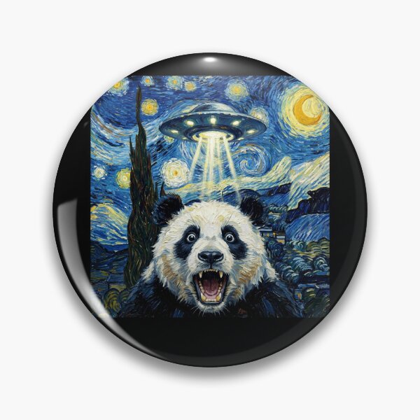 Item preview, Panda Starry Night UFO Van Gogh Art Animal Selfie Lover designed and sold by Kimberley King Art  King Art.