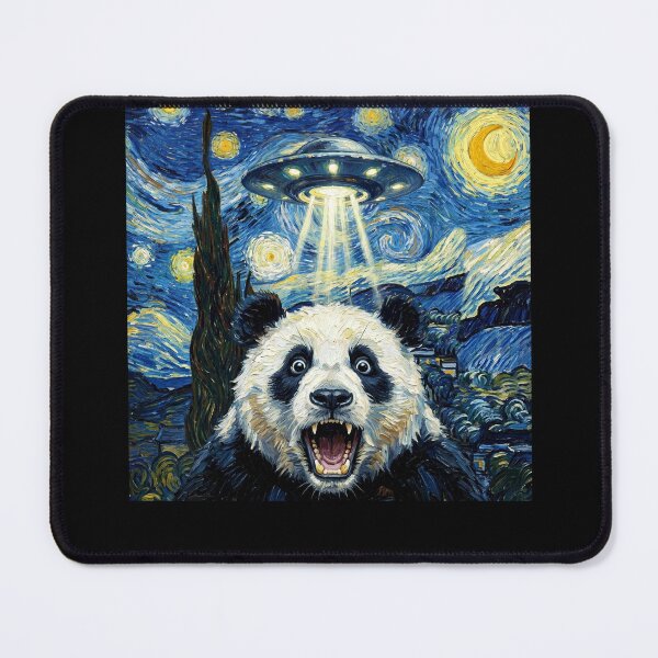 Item preview, Panda Starry Night UFO Van Gogh Art Animal Selfie Lover designed and sold by Kimberley King Art King Art.